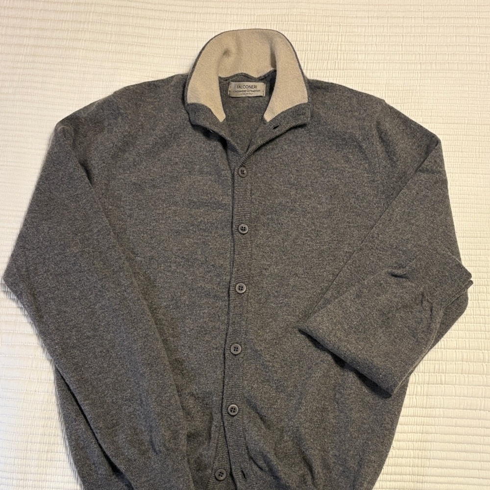 Falconeri Gray Cashmere Cardigan Sweater